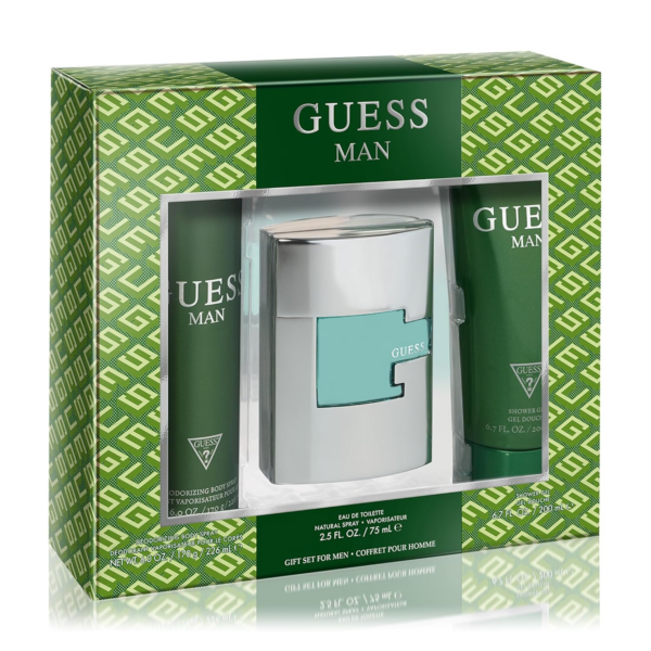 GIFT/SET GUESS MAN GREEN BOX 3PC  3. Perfume By GUESS For MEN