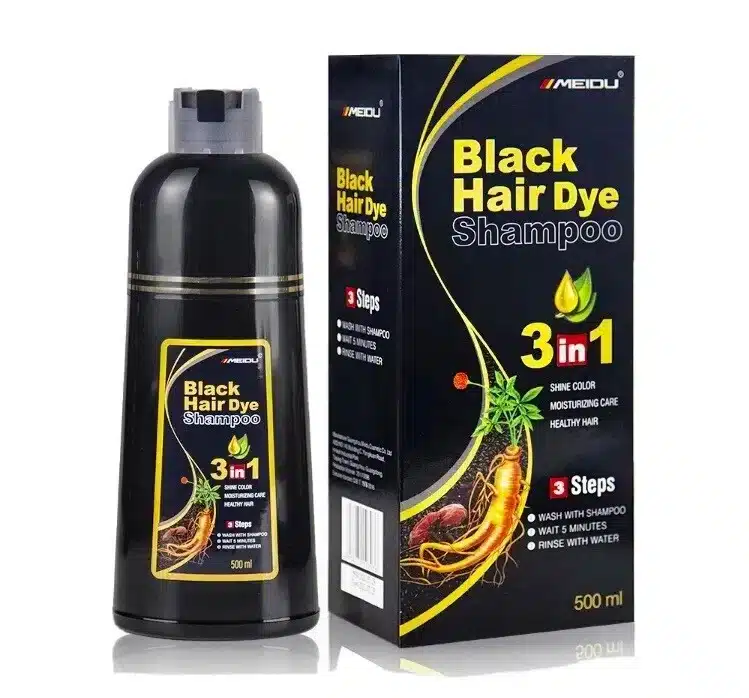 Black Hair dye shampoo image 1 2 Bottles of Black Hair Color Shampoo 3 in 1 +100% Grey Coverage - Image 1