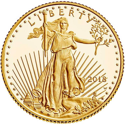 LIBERTY_GOLD_COIN_1_10TH_OZ_WOMAN_2018proofgoldeagle.jpg VARIED YEARS 1/10 oz Proof American Gold Eagle Coin (Box + Certificate of Authenticity) - Image 1