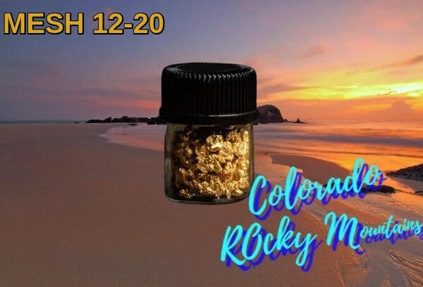 COLORADO ROCKY MOUNTAINS GOLD NUGGETS, 2 GRAMS, SIZE 12-20 MESH